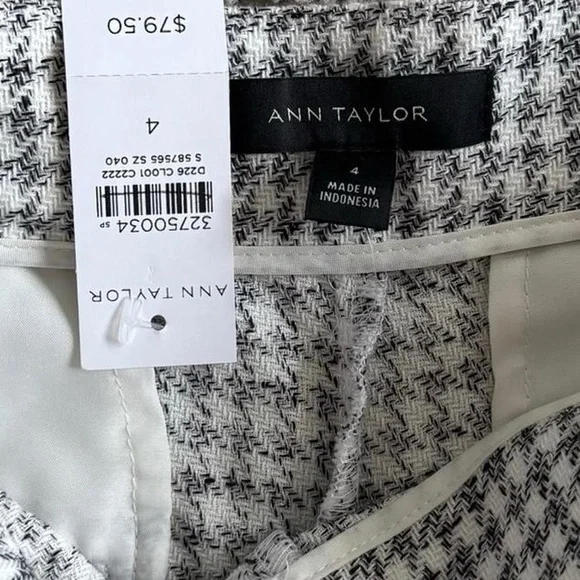 Ann Taylor Black and White High Waist Shorts - Picture 2 of 5